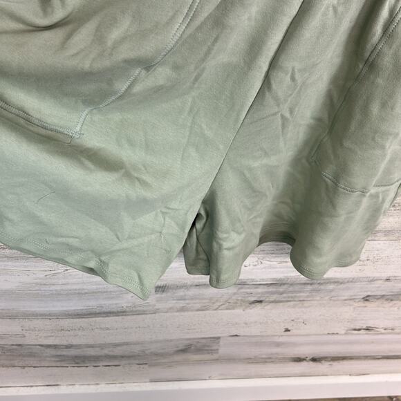 New Zenana Cotton Sleeveless V Neck Romper with Pockets Light Sage Green 3X - Picture 2 of 7